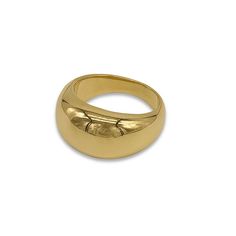 Sleek and sophisticated, this Adornia 14k gold plated stainless steel dome ring is a must-have accessory. Sleek and sophisticated, this Adornia 14k gold plated stainless steel dome ring is a must-have accessory. Does not tarnish or fade in color, water resistant Nickel free Metal: stainless steel Plating: 14k gold Width: 6 mm Finish: polished Size: 8. Color: Yellow. Gender: female. Age Group: adult. Adjustable Gold Dome Ring, Tarnish Resistant, Adjustable Gold Dome Ring Tarnish Resistant, Adjustable Tarnish-resistant Gold Dome Ring, Gold Metal Dome Ring For Anniversary, Adjustable Dome Ring In Yellow Gold With Polished Finish, Gold-tone Polished Metal Rings, Gold Thick Band Ring Tarnish Resistant, Gold-tone Metal Rings With Polished Finish, Everyday Yellow Gold Tarnish Resistant Dome Ring