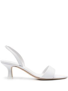 white calf leather grained texture pointed toe elasticated slingback strap branded footbed low sculpted heel leather outsole slip-on style This piece comes complete with a protective dust bag. Feminine Aesthetic Outfits, Sandals White, Metallic Sandals, Slingback Sandals, White Sandals, Feminine Aesthetic, Designer Sandals, Toe Sandals, Slingback Sandal