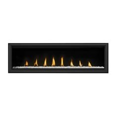 an electric fireplace with yellow flames