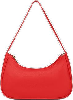 Travel Baguette Bag With Zipper In Faux Leather, Daily Use Faux Leather Baguette Bag With Zipper, Faux Leather Baguette Bag With Zipper For Daily Use, Cheap Red Rectangular Shoulder Bag, Casual Red Faux Leather Shoulder Bag, Retro Red Rectangular Shoulder Bag, Red Rectangular Shoulder Bag With Handles, Red Faux Leather Shoulder Bag With Zipper Closure, Red Rectangular Shoulder Bag With Zipper