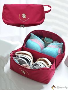 BirdinBag - Portable Travel Underwear Organizer: Bra and Panty Storage Bag for Lingerie, Socks, & More! Panty Organizer, Panty Storage, Panty Organization, Travel Bra, Bra Storage, Zipper Storage, Pink Backpack, Portable Travel, Bag Set