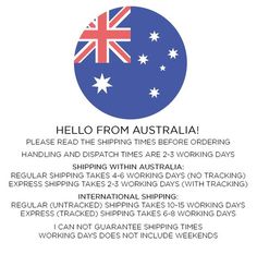 an australian flag with the words hello from australia