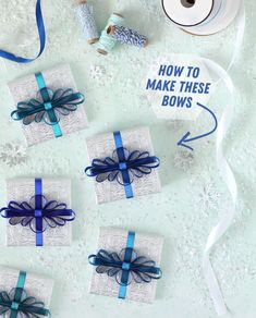 how to make these bows from wrapping paper