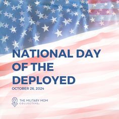 an american flag with the words national day of the deployed