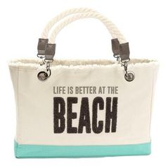 The "Life is Better At the Beach" Tote Bag is just what you need for all of your summer essentials! Thoughtfully designed, the premium quality canvas bag is fully lined with a fun, beachy-themed fabric, features a zippered inside pocket to keep you organized, has easy to remove handles, and its neoprene structured bottom lets it stand on its own. The top of the bag features fringed canvas material, and there's an outside pocket for easy access to your phone or sunglasses. Raised lettering and a Canvas Tote Bag For Vacation, Rectangular Canvas Beach Bag With Canvas Lining, Summer Travel Beach Bag In Canvas, Summer Canvas Rectangular Bag, Summer Vacation Canvas Bag With Canvas Lining, Canvas Rectangular Vacation Bag, Vacation Beach Bag With Canvas Lining, Canvas Beach Bag With Canvas Lining For Vacation, Canvas Tote Beach Bag For Vacation