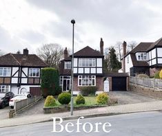 before and after photos of a house in the suburbs