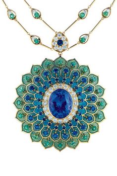 Bvlgari fashion love Bvlgari Necklace, Peacock Jewelry, Peacock Necklace, Tanzanite Necklace, Green Stones, Name Jewelry, A Necklace, Emerald Jewelry, Peacocks