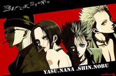 an advertisement for black stone's album, yasu nama shin nobu