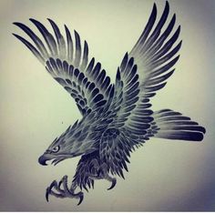 a drawing of a bird flying in the air