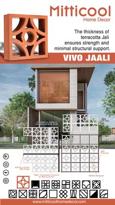 #MitticoolHomeDecor #Decor #terracottajaali #residence #architecture #terracotta #green #facade #facadedesign #detail #tropicalmodernism #tropicalarchitecture #bungalow #architectinranchi #architect #concretedesign #breezeblocks #jabalpur #bungalowdesign #clayjali #terracottajaliblocks #jalifacade #jali #architectinmp #residential #AtmanirbharBharat #Vocal4Local #makeinindia Terracota Jali Design, Terracota Jali Elevation, Terracotta Jali Design, Elevation Colour Combination, Wall Design Outdoor, Jali Wall, Interior Design Elevation