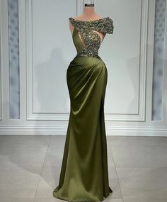 Satin Sheath Dress, 2022 Prom Dresses, Feather Prom Dress, Prom Dresses Off The Shoulder, Olive Green Dress, Green Evening Dress, Dresses Off The Shoulder, Pink Prom Dress, Elegant Prom Dresses