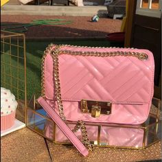 Barbie Pink Bag Shoulder Or Normal Bag Two Different Ways Of Use Luxury Clutch Bag For Errands, Luxury Clutch Shoulder Bag For Errands, Pink Rectangular Flap Bag With Gold-tone Hardware, Michael Kors Pink Shoulder Bag, Chic Michael Kors Bag, Pink Square Flap Bag For Shopping, Luxury Michael Kors Shoulder Bag With Adjustable Strap, Luxury Pink Box Bag With Adjustable Strap, Luxury Pink Clutch Flap Bag