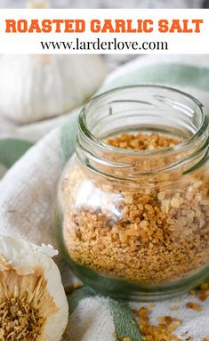 an image of garlic salt in a glass jar