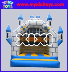 an inflatable castle bouncer with the words xxxxs on it's side