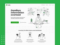 the landing page for goodbye information overload