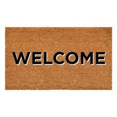 a welcome mat with the word welcome on it