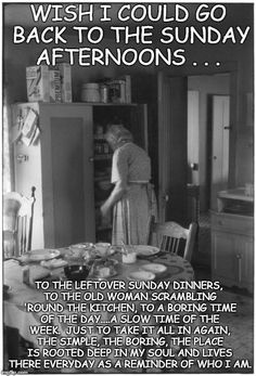 a woman standing in front of a refrigerator with the words wish i could go back to the sunday afternoon