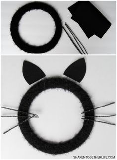 the cat's ears are made out of felt