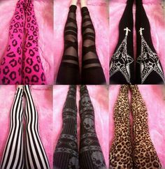 Funky Tights, Under Your Spell, Scene Outfits, Leggings And Socks, Steam Punk, Visual Kei, Tight Leggings