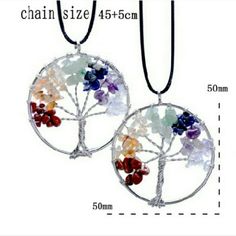 Tree of Life Necklace Silver tree of life necklace with multicolored stones. Jewelry Necklaces Silver Alloy Pendant Crystal Necklaces, Multicolor Necklaces With Silver Chain As Gift, Multicolor Necklace With Silver Chain As Gift, Multicolor Necklaces With Silver Chain For Gifts, Silver Tree Of Life Necklace For Jewelry Making, Silver Wire Wrapped Round Crystal Necklace, Silver Round Pendant Necklace, Emotion Tracker, Chakra Colors