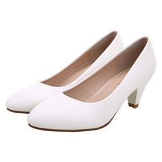 New Fashion Women Pumps Shoes - White - CU187E4LE9W - Women's Shoes, Pumps  #Pumps #Women's #Shoes # #Pumps White Synthetic High Heel Court Shoes, White Fitted Closed Toe Court Shoes, White Court Shoes With Round Toe And Medium Width, White Court Shoes With Medium Width And Round Toe, Classic White Round Toe Heels, Classic White Heels With Medium Width, White Closed Toe Court Shoes For Office, White High Heel Court Shoes For Spring, White Closed Toe Court Shoes