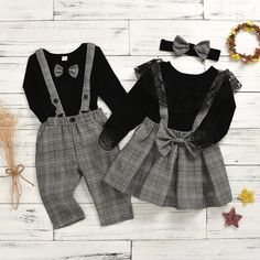 Pattern: plaid, solid Color: Black Height: 80cm, 90cm, 100cm, 70cm Thickness: normal Fabric: cotton, knitted Sleeves: long sleeves Gender: boy Launch: Autumn 2021 Season: spring and Autumn Urbana Illinois, Perlengkapan Bayi Diy, Overalls Outfits, Twin Baby Clothes, Zanesville Ohio, Pants Overalls, Matching Clothing, Twin Outfits, Sister Outfits