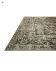 an area rug is shown with different colors and patterns on it, including beiges, browns