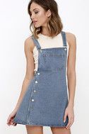 Cute Dresses, Trendy Tops, Fashion Shoes & Juniors Clothing Jean Overall Dress Outfit, Jean Overall Dress, Dress Overalls, Overalls Dress, Overalls Outfit, Junior Outfits, Dress Medium