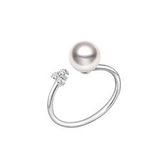 18K solid white gold Akoya saltwater cultured pearl Pearl size: 7.5-8.0mm South Africa diamonds Weight of diamonds: 3 diamonds, around 0.06 carat in total Total weight: around 1.5g Handpicked of every pearl, only the top 1% of pearls are selected Handcrafted Lifetime warranty Please note the size you need when placing an order. White Gold Akoya Pearl Anniversary Ring, White Gold Akoya Pearl Ring For Formal Occasions, White Gold Akoya Pearl Ring For Formal Events, White Gold Pearl Ring In Fine Jewelry Style, Timeless White Gold Pearl Ring With Diamonds, Fine Jewelry White Gold Pearl Ring With Brilliant Cut, Fine Jewelry White Gold Pearl Ring, Diamond White Akoya Pearl Ring For Anniversary, White Gold Akoya Pearl Diamond Anniversary Ring