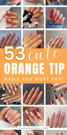 50+ Perfect Orange Tip Nail Designs That Are Really Trendy; bright nails! This includes orange nails, orange nails acrylic, orange nails summer, orange nail designs, french tip nails, french tip nails orange, french tip ideas & more! This also includes orange nail art, orange nail ideas, orange nail designs, french tip with design, orange nails almond, orange nails square, bright nails, summer nails, french tip acrylic nails, french tip nail designs & more! #orangenails #orangetipnails #frenchtipnails Nail Deaigns