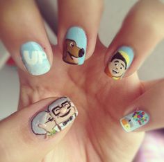 Up Carl Y Ellie, Cartoon Nail Art, Disney Inspired Nails, Disney Pixar Up, Nail Stickers Decals