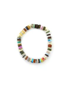 Faceted Multi Agate Rondelle Stretchy Bracelet Multicolor Rondelle Beaded Bracelets With Spacer Beads, Stackable Rondelle Beaded Bracelets, Adjustable Faceted Beaded Rondelle Bracelets, Multicolor Rondelle Beaded Bracelets With Natural Stones, Adjustable Stackable Rondelle Stretch Bracelet, Rondelle Gemstone Beads Stretch Bracelet As Gift, Gemstone Beads Rondelle Stretch Bracelet As Gift, Multicolor Heishi Beaded Bracelets With Faceted Beads, Gemstone Beads Stretch Bracelet Gift