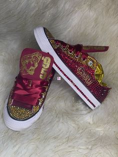 Customized Central State University Bling Converse. All designs are handmade and embellished with a variety of high-quality crystals. Great for sorority events, parties, birthdays, special events or just your everyday girly girl. Shoe Size: starting at women's size 5 to women's size 12; Size availability may vary based on our supplier's current inventory. If your size is out of stock at the time of your order, we will notify you within 48 hours. ** PLEASE NOTE CONVERSE CHUCK TAYLOR SNEAKERS RUN Luxury Red Custom Sneakers With Gum Sole, Luxury Custom Low-top Sneakers In University Red, Luxury Burgundy Round Toe Sneakers, Luxury Sporty Custom Sneakers In University Red, Luxury Red Custom Sneakers With Boost Midsole, Red Bling Nike Shoes, Luxury Red Low-top Custom Sneakers, Luxury University Red Low-top Custom Sneakers, Luxury Custom Sneakers In University Red