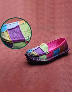 Comfortable Round Head Handmade Retro Leather Loafers 43 — Obiono Multicolor Leather Moccasins With Rubber Sole, Purple Leather Slip-on Loafers, Multicolor Leather Moccasins With Round Toe, Multicolor Slip-on Leather Loafers, Multicolor Leather Loafers With Flat Heel, Multicolor Slip-on Casual Loafers, Multicolor Casual Slip-on Loafers, Multicolor Flat Heel Loafers For Spring, Casual Multicolor Loafers With Round Toe