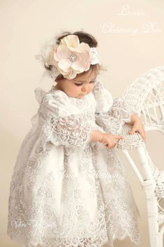 Victorian Sleeves, Baby Wedding Outfit, Baby Christening Gowns, Christening Dress Baby Girl, Christening Dresses, Holy Communion Dresses, Baptism Outfit, Girls Lace Dress