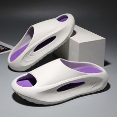 Color: 23-Purple, Shoe Size: 38-39(24-24.5cm) Waterproof Slippers, Beach Slippers, Platform Slides, Sandals Women, Sport Sandals, Slides Shoes, Up Shoes, Mens Slippers, Mens Sandals