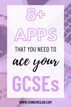 a laptop with the text 8 apps that you need to ace your gcses