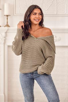 Stay snug and stylish with our Chunky Knit V-Neck Sweater! Designed for both warmth and fashion, this sweater boasts a chunky knit texture and a flattering V-neck collar, making it your go-to choice for a cozy yet effortlessly chic look all season long. Product code: CAA06A3J043HG Features:  Knit V-neckline Basic collar Long sleeves Ribbed trim Material: 100%ACRYLIC. Tan Sweater, Knit Texture, Swimwear Beach, Chic Look, Oversized Pullover, Wrap Sweater, Long Style, Beige Sweater, Casual Sweaters