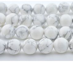 Matte Howlite Beads, White, 10mm Round Hobbies For Girls, Jewelry Facts, Beads For Sale, Semi Precious Gems, Chakra Jewelry, White Howlite, Moonstone Beads, Healing Jewelry, Crazy Lace Agate