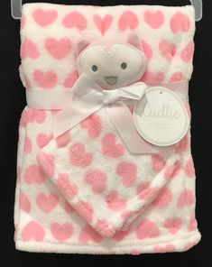 Baby Blanket Set | Fleece Blanket & Lovie - Blankets - Poshinate Kiddos Baby & Kids Store -  View of pink hearts blanket and animal lovie Cuddle Time, Fleece Baby Blankets, Kids Blankets, Png Icons, Baby Warmer, Blanket Set, Plush Blanket, Baby Blankets, Cozy Blankets