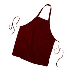 a red apron on a white background with a string attached to the back of it