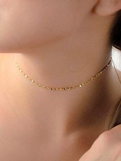 Silvyan Choker Necklace - 24K Gold PlatedBackUpItemsChain NecklaceLunai Jewelry Delicate Choker Necklace, Eclectic Jewelry, Delicate Choker, Twisted Chain, Bridal Choker, Choker Chain, Silver Choker Necklace, Minimal Necklace, Silver Choker