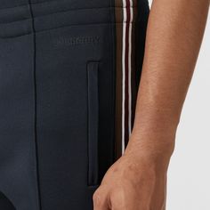 B3590 BURBERRY DRAWSTRING WAIST TRACK PANTS Athleisure Looks, Spring Summer 2024, Leather Cap, Mens Fall, Burberry Men, Color Stripes, Denim Pant, Everyday Wardrobe, Classic Blue