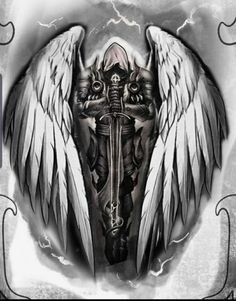 Dark Angel Tattoo, Skull Sleeve Tattoos, Saved Tattoo