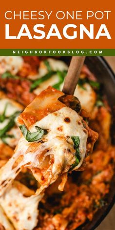 Looking for the best comfort food recipe? Try the Easiest One Pot Lasagna! This One Pot Lasagna Recipe combines beefy, cheesy, and saucy layers for a deliciously satisfying meal. A simple, flavorful pasta dinner recipe that you don't want to miss!