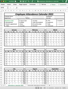 Employee Attendance Calendar | Leave Board Employee Attendance Sheet Template, Scheduling Employees, Attendance Incentives, Behavior Sheet, Attendance Board, Employee Day, Attendance Chart, Attendance Tracker, Incentives For Employees