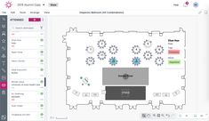 the floor plan for a conference room is shown in an open - source browser window