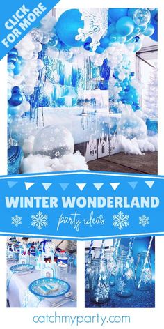 Don't miss this fab winter wonderland birthday party! Love the party decorations! See more party ideas and share yours at CatchMyParty.com