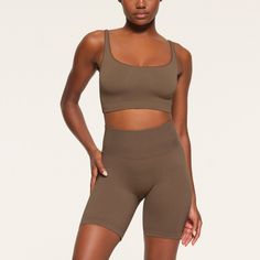 RECYCLED NYLON BIKE SHORT | OXIDE - RECYCLED NYLON BIKE SHORT | OXIDE Mid Thigh Shorts, Black Lounge, Ribbed Shorts, Brown Shorts, Fleece Shorts, Boyfriend Style, Bralette Tops, Lounge Shorts, Knit Shorts