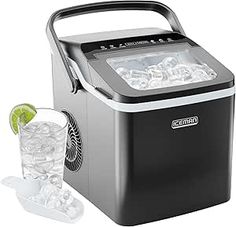 Iceman Dual-Size Ice Maker Countertop - Portable Ice Machine, Large and Small Ice Machine Maker with Self Cleaning, 9 Cubes in 7 Mins, 22lbs/24hrs, for Home, Kitchen, Office, Party, Ice Scoop Included Sonic Ice, Countertop Ice Maker, Round Ice, Ice Makers, Ice Maker Machine, Ice Scoop, Ice Cube Maker, Best Appliances, Ice Machine